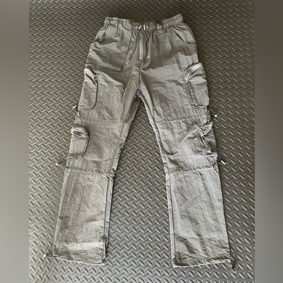 Kody Phillips Nylon Parachute Pants- CHARCOAL Sz Medium Heavy-Weight Nylon - Picture 2 of 8